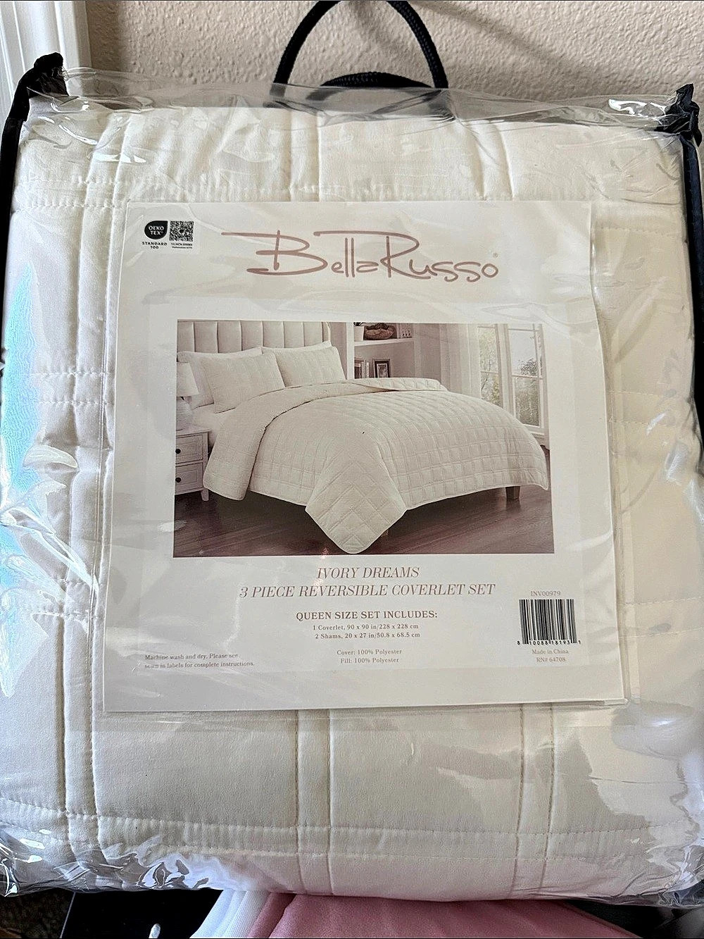 Bella Russo Ivory Dreams 3 Piece Reversible Coverlet Set Reversible Coverlet Set